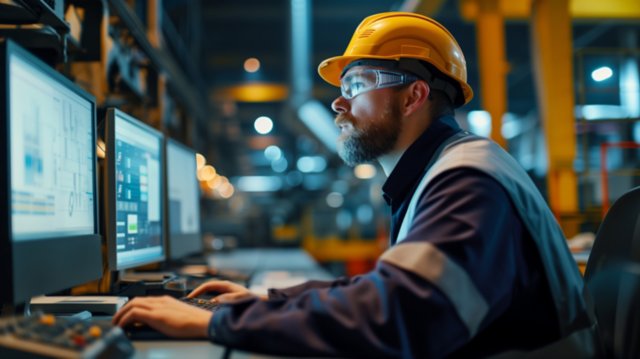Manufacturing engineer using digital technology smart manufacturing security monitoring and response to detect and mitigate threats in industrial environment.